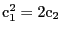 $ \mathrm{c}_1^2= 2\mathrm{c}_2$