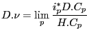 $\displaystyle D.\nu = \lim_{p} \frac{i_p^* D. C_p}{H.C_p}$